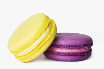 delicious color macaroon on the white background