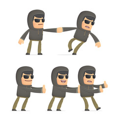 set of hacker character in different poses