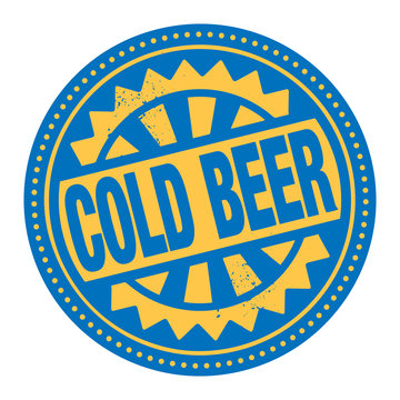Abstract stamp or label with the text Cold Beer written inside