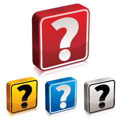 Question mark 3d icon set, vector.