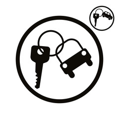 Car key vector simplistic icon.