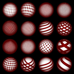 Red planet symbols, vector