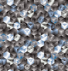 Cubes seamless pattern, vector background.