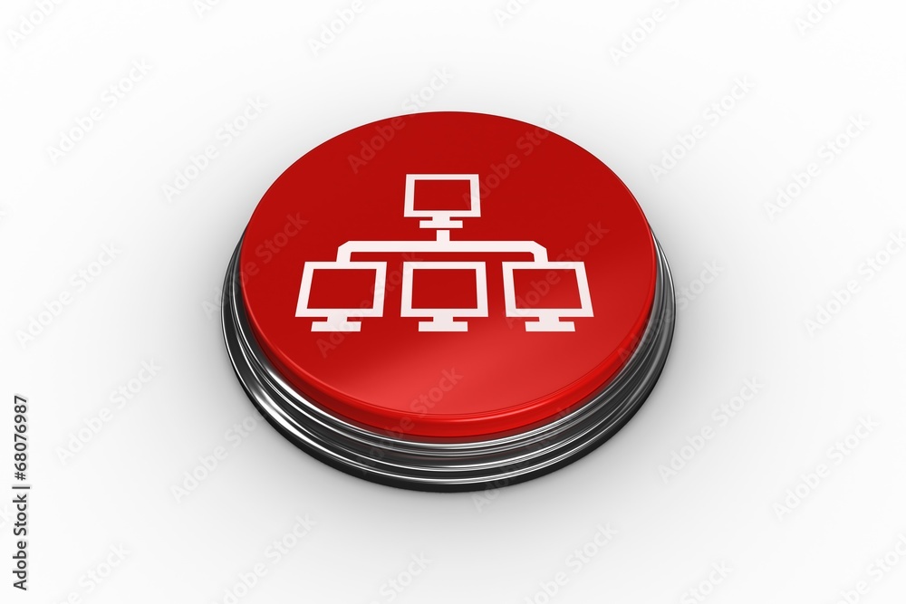 Poster Composite image of computer connection graphic on button