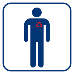 Recycling heart, vector