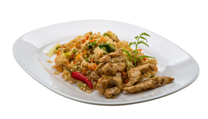 Fototapeta premium Fried rice with chicken