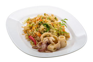 Fried rice with calamari