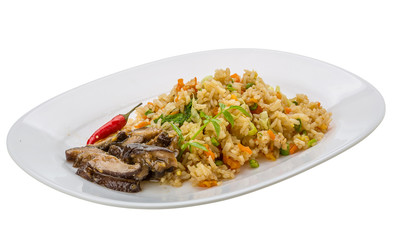 Fried rice with mushrooms