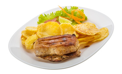 Grilled pork with potato