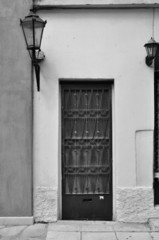 old door with metal pattern