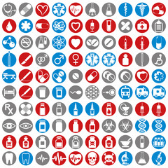100 medical icons set.