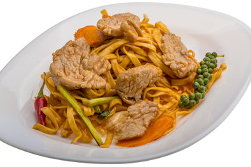 Fried noodles with pork