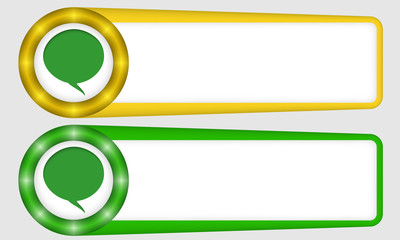Obraz premium yellow and green frames for any text with speech bubble
