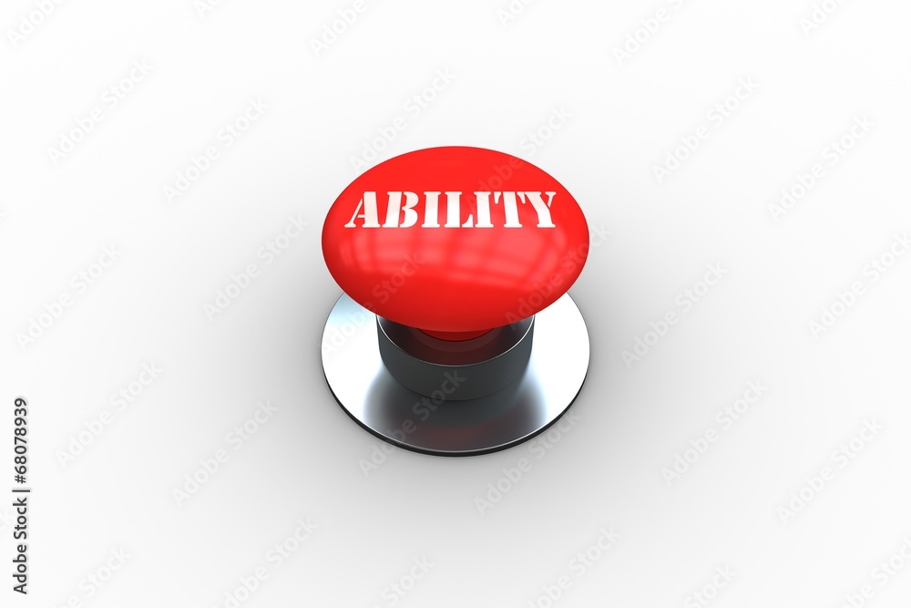 Poster Ability on digitally generated red push button