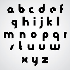 Vector alphabet, modern style simplistic font.