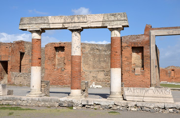 Eumachia’s Building portico on the Forum in Pompeii