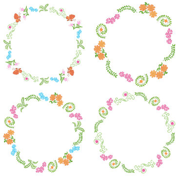 summer frames with flora and fauna - vector