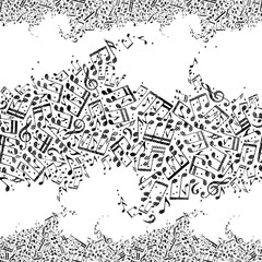 Music seamless pattern with notes.
