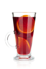 Christmas mulled wine with orange and spices