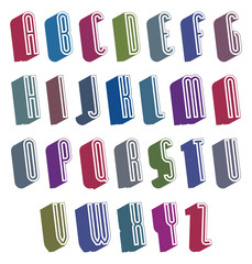 3d font with good style, simple letters alphabet.