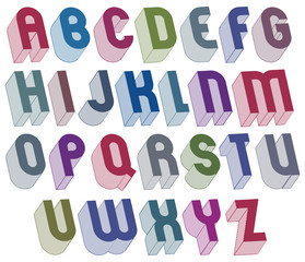 3d font with good style, simple bold letters.