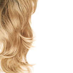 Naklejka premium Hair fragment over the white