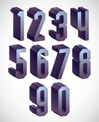 3d black and white futuristic numbers with lines.