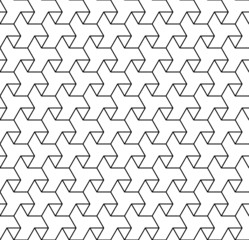 Black and white geometric seamless pattern with line and triangl