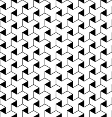 Black and white geometric seamless pattern with line and triangl