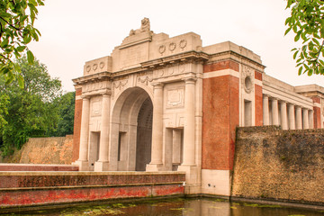 Fototapeta na wymiar Ypres Menin gate memorial building world war one.
