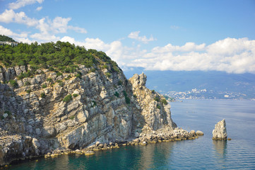 Majestic Rock and a Smaller Rock Resembling a Sailing Ship