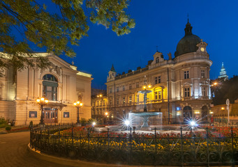 Naklejka premium Square before Polish Theater in Bielsko-Biala