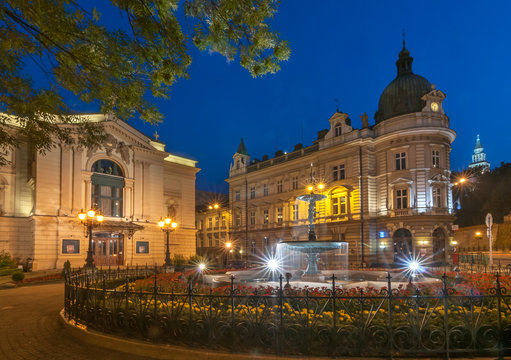 Square before Polish Theater in Bielsko-Biala
