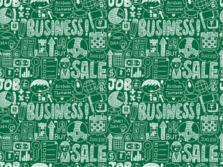 seamless doodle business pattern