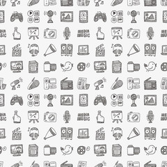 seamless doodle media pattern