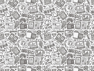 seamless doodle media pattern