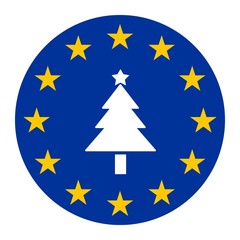 Sapin de No&euml;l dans un drapeau europ&eacute;en