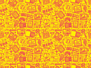seamless doodle media pattern