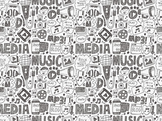 seamless doodle media pattern