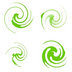 Spirale stylisé abstrait en 4 icônes