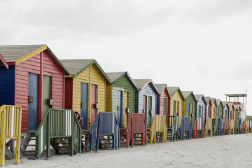 Colorful beach huts