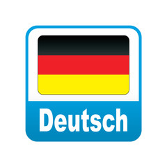 Etiqueta tipo app azul Deutsch