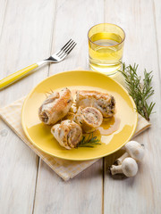 stuffed roll with mushrooms