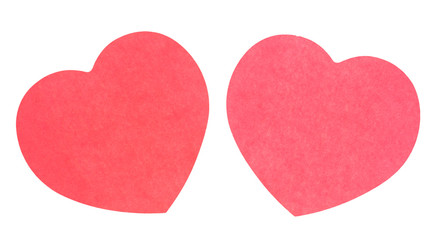 Obraz premium reminder paper in the form of heart isolated on white background