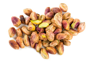 heap of pistachio isolated on white