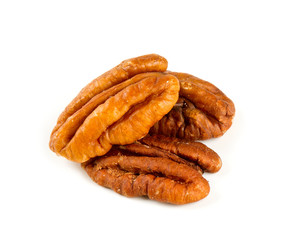pecan nuts over white