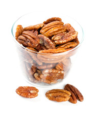 pecan nuts in a glass bowl