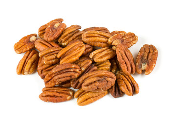 pecan nuts over white