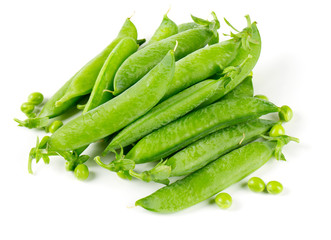 fresh peas isolated on white