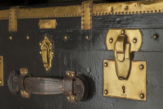 Old trunk lock and latches